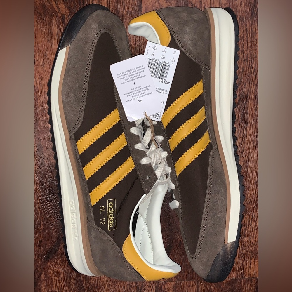 Adidas Men's Brown and Yellow Sneakers size 13
